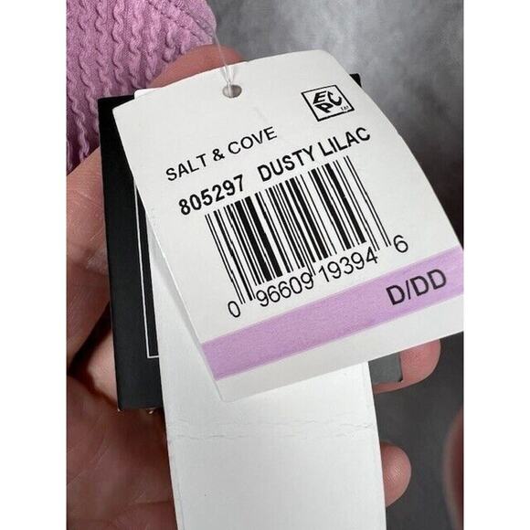 Salt + Cove Womens Textured One Shoulder Bikini Swim top Juniors D/DD - Picture 5 of 7